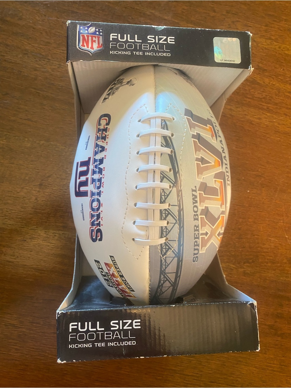 NFL Super Bowl XLVI 2012 New York Giants Champions Full Size Football new in box